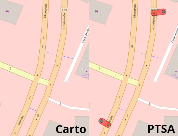 Carto map vs. PTSA map